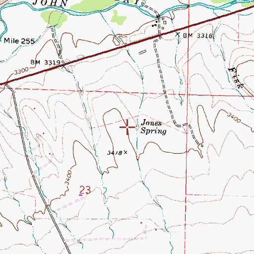 Topographic Map of Jones Spring, OR