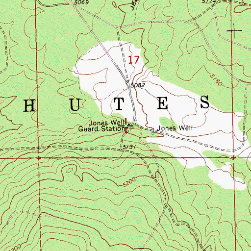 Topographic Map of Jones Well Guard Station, OR