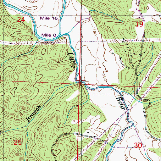 Topographic Map of Blackburn Branch, AL