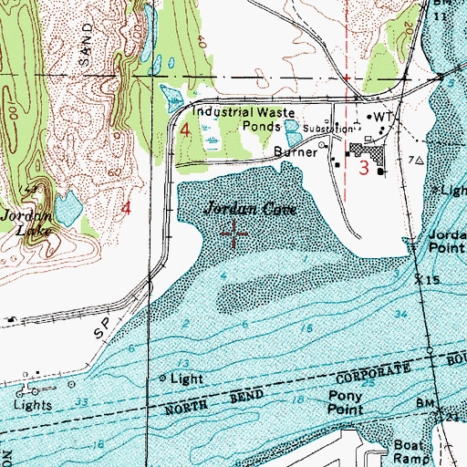 Topographic Map of Jordan Cove, OR