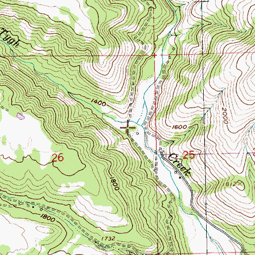 Topographic Map of Jordan Creek, OR