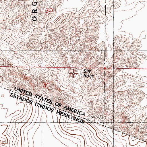 Topographic Map of Slit Rock, AZ