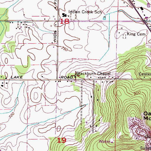 Topographic Map of Blackburn Chapel Cumberland Presbyterian Church, AL