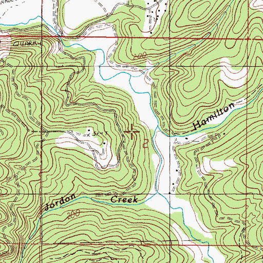 Topographic Map of Jordan Creek, OR