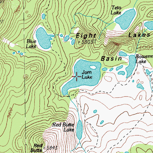 Topographic Map of Jorn Lake, OR