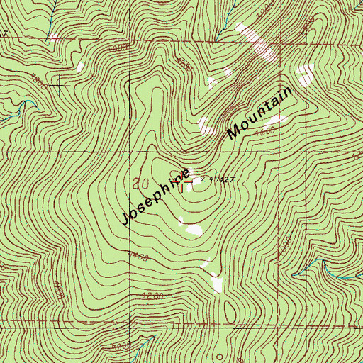 Topographic Map of Josephine Mountain, OR