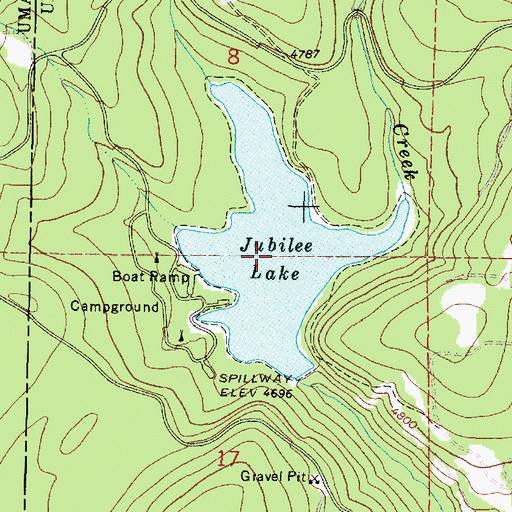 Topographic Map of Jubilee Lake, OR