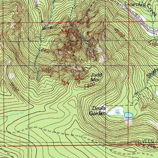 Topographic Map of Judd Mountain, OR