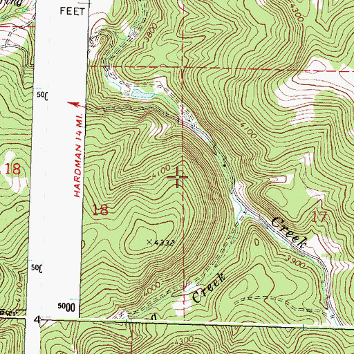 Topographic Map of Jug Creek, OR