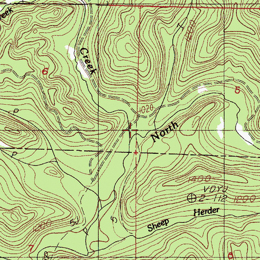 Topographic Map of Jump Creek, OR