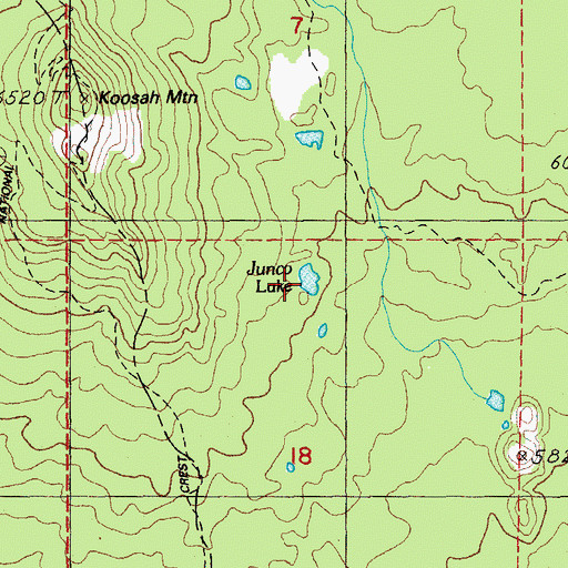 Topographic Map of Junco Lake, OR