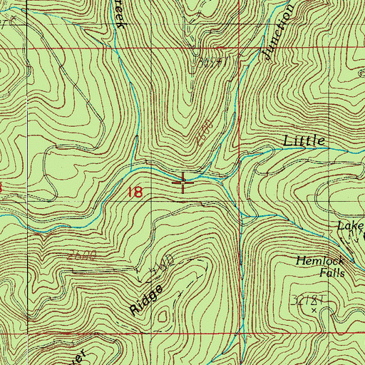 Topographic Map of Junction Creek, OR