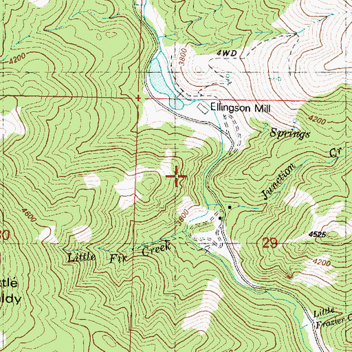 Topographic Map of Junction Creek, OR