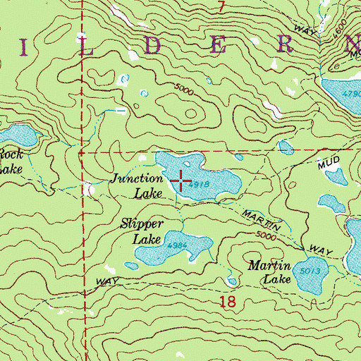 Topographic Map of Junction Lake, OR