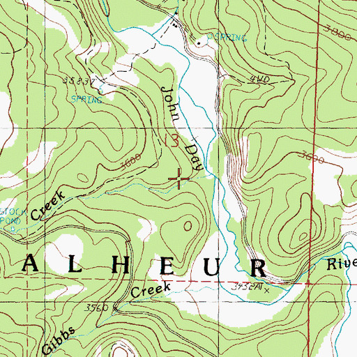 Topographic Map of Jungle Creek, OR