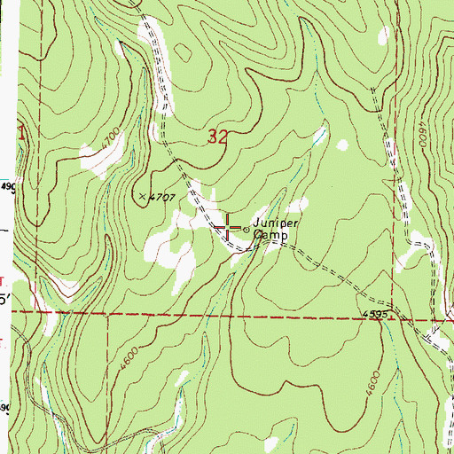 Topographic Map of Juniper Camp, OR