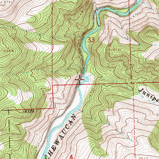 Topographic Map of Juniper Creek, OR