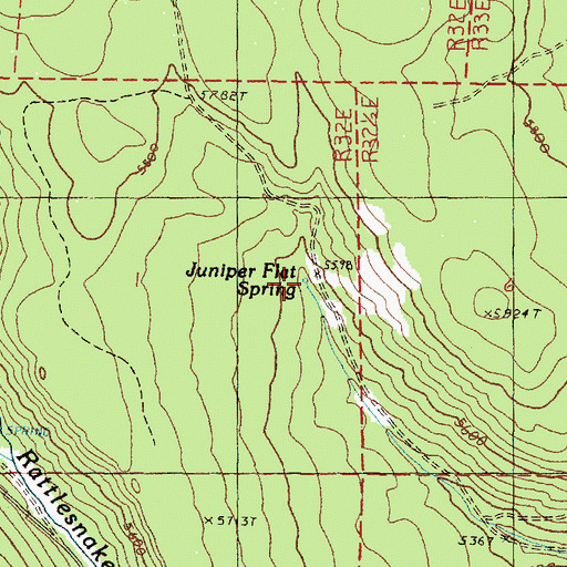 Topographic Map of Juniper Flat Spring, OR
