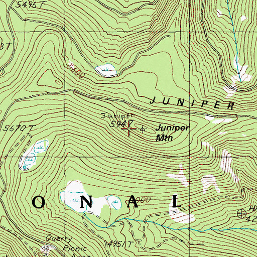 Topographic Map of Juniper Mountain, OR