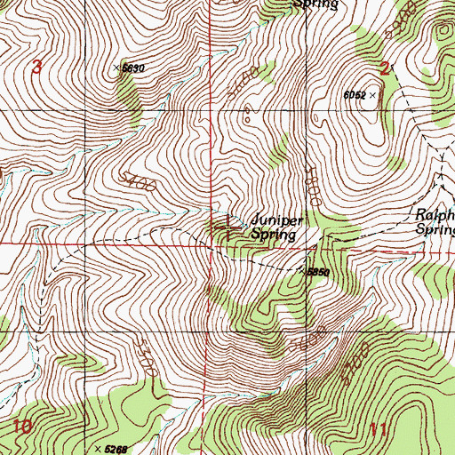 Topographic Map of Juniper Spring, OR