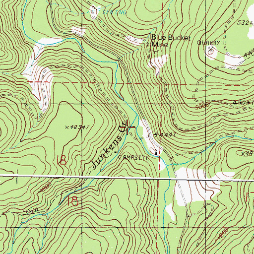 Topographic Map of Junkens Creek, OR
