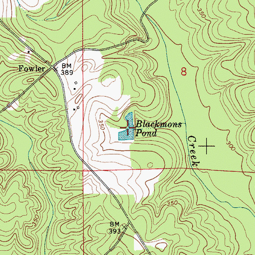 Topographic Map of Blackmons Pond, AL