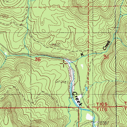 Topographic Map of K Creek, OR