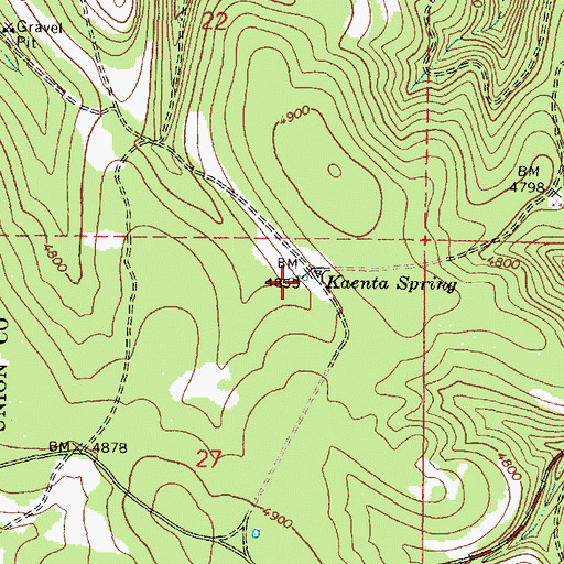 Topographic Map of Kaenta Spring, OR