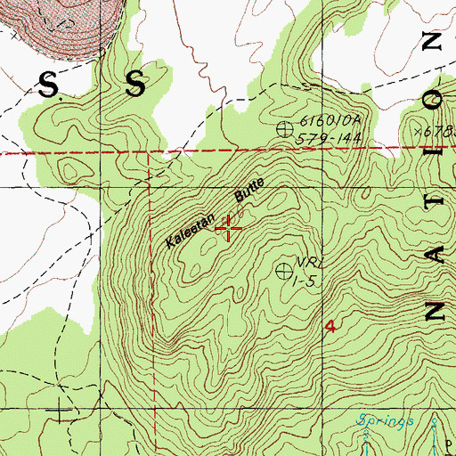 Topographic Map of Kaleetan Butte, OR