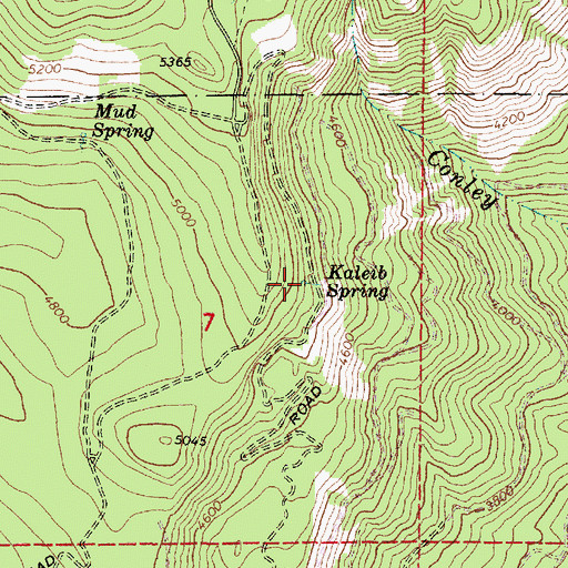 Topographic Map of Kaleib Spring, OR