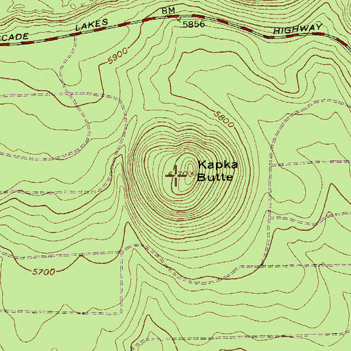 Topographic Map of Kapka Butte, OR