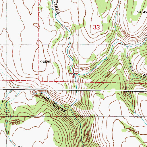 Topographic Map of Kate Creek, OR