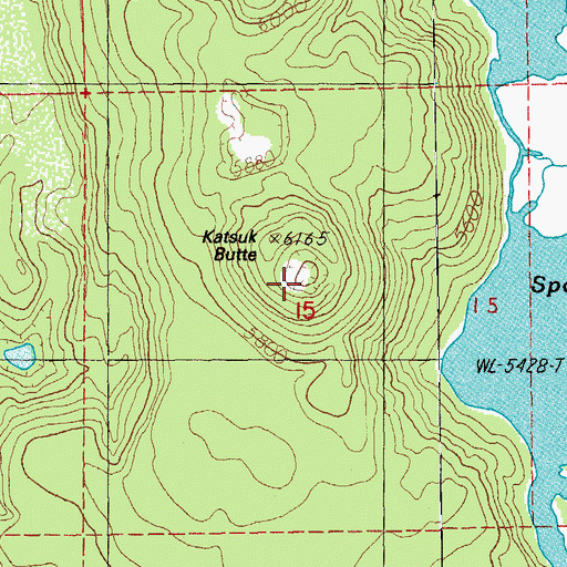 Topographic Map of Katsuk Butte, OR