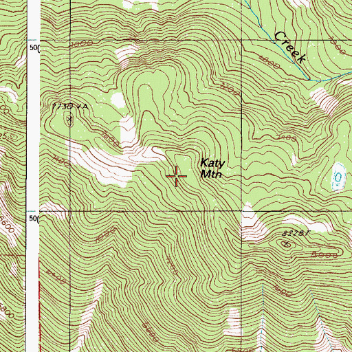Topographic Map of Katy Mountain, OR