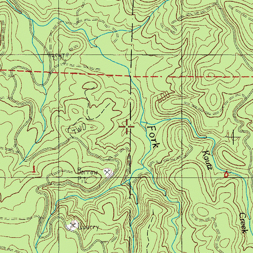 Topographic Map of Kautz Creek, OR