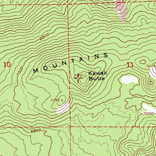 Topographic Map of Kawak Butte, OR