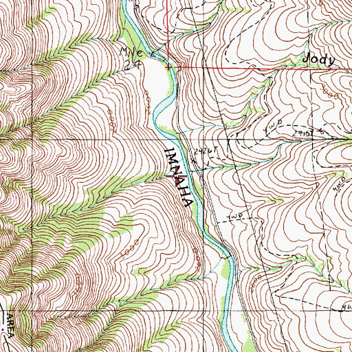 Topographic Map of Keeler Creek, OR