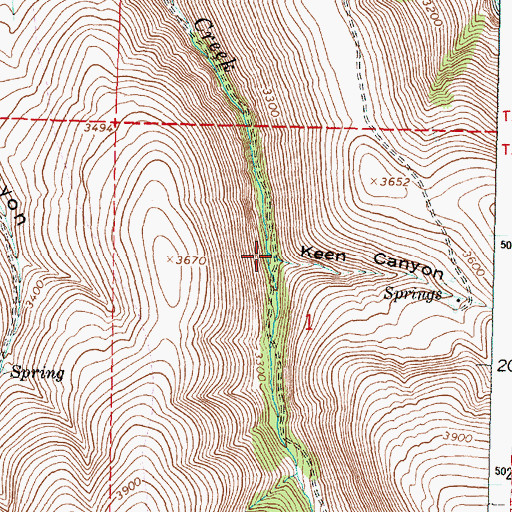 Topographic Map of Keen Canyon, OR