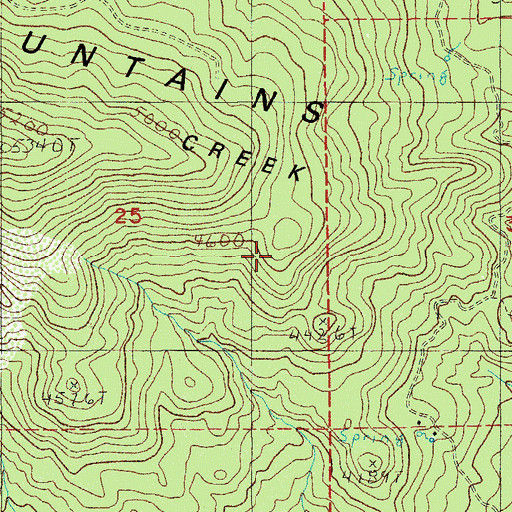Topographic Map of Keene Creek Ridge, OR