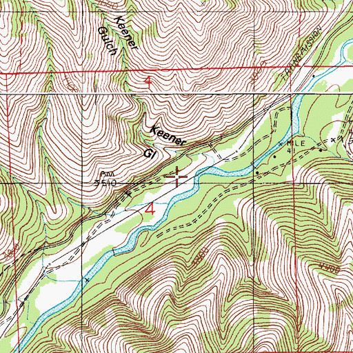 Topographic Map of Keener Gulch, OR