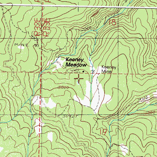 Topographic Map of Keeney Camp (historical), OR