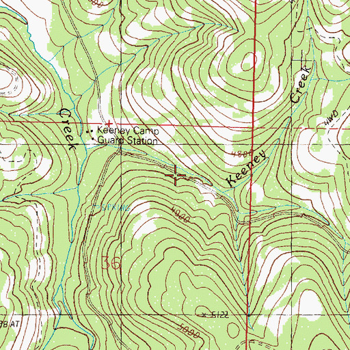 Topographic Map of Keeney Creek, OR