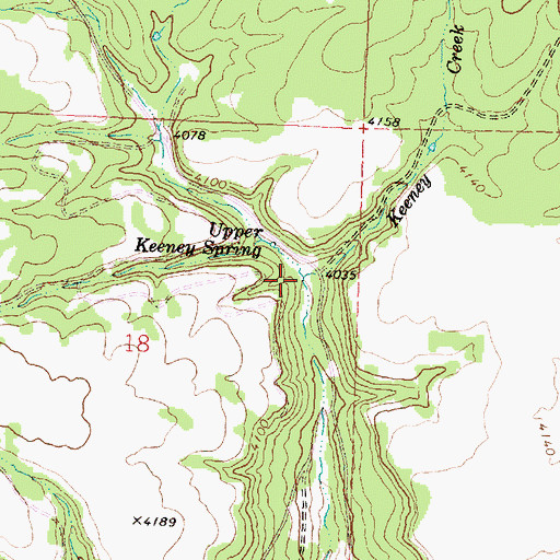 Topographic Map of Keeney Creek, OR