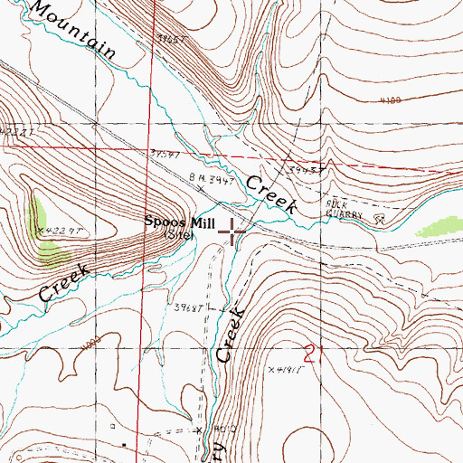 Topographic Map of Keeton Creek, OR