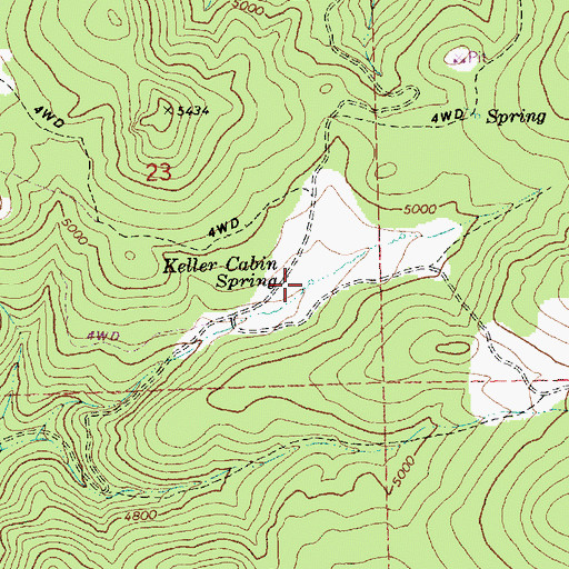 Topographic Map of Keller Cabin Spring, OR
