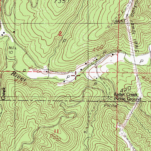 Topographic Map of Keller Creek, OR