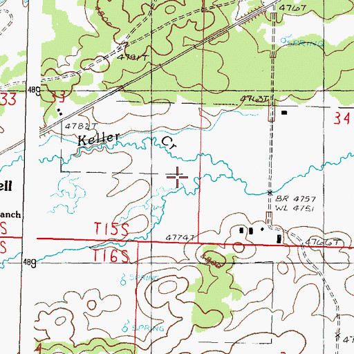Topographic Map of Keller Creek, OR