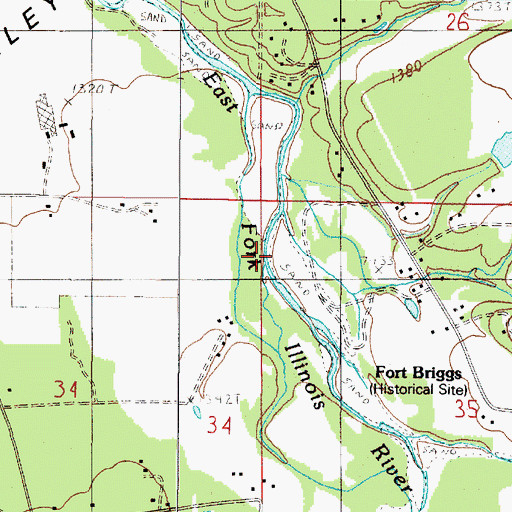 Topographic Map of Kelly Creek, OR