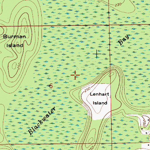 Topographic Map of Blackwater Bay, AL