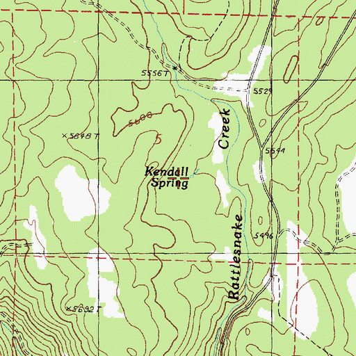 Topographic Map of Kendall Spring, OR